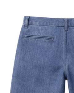 Shorts en jean bleu personnalisés pour hommes, shorts décontractés d'été, coupe droite classique, fermeture à boutons, fabricant sur mesure, vente en gros - Product Image 3