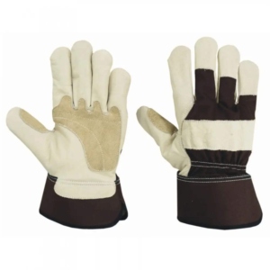 Gants de sécurité en cuir de vachette naturel, renforcés, pour la protection des mains dans le secteur industriel et la construction, avec paume en cuir de travail. - Product Image 1