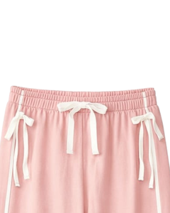 Custom Women Wide Leg Sweatpants <b>Light</b> PInk Side Stripe High Waist Loose Fit Casual Track Pants Elastic Drawstring Lounge Wear - Product Image 5