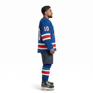 Custom Heavyweight Polyester Ice Hockey Jersey <b>Lace</b>-up V-Neck Long Sleeve Team Uniforms for Men Custom Logo OEM Manufacturer - Product Image 3