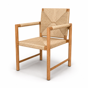Chaise de jardin pour hôtel, complexe hôtelier, villa, repas en plein air, en teck massif avec corde tressée à la main, mobilier commercial OEM Indonésie - Product Image 2