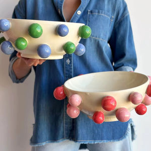 Bol de service en résine fait main de qualité supérieure, style antique, origine européenne, taille et couleur personnalisables, cadeau de mariage, salade - Product Image 1