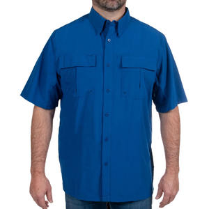 Logotipo personalizado Hombres Botón Arriba Abajo Camisa de pesca en blanco Spf 50 Protección Uv Camisas de pesca de manga larga de secado rápido con bolsillos - Product Image 1