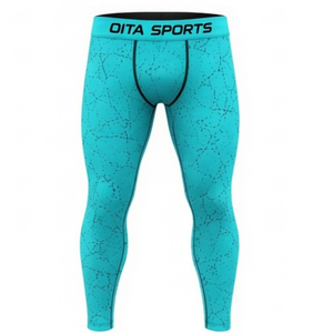 Ensemble de vêtements de sport pour homme, manches longues et leggings, performance active turquoise, compression, fitness, entraînement, gym, sportswear, athlétique - Product Image 4
