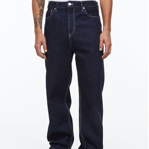 MEESAM LEATHER HOSIERY Jeans de mezclilla 100% algodón de secado rápido, vintage, de corte regular, lavados, rectos, para hombre y mujer, de invierno, de cintura alta - Product Image 1