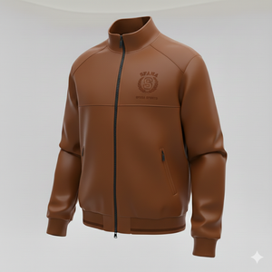 Factory Wholesale Fashion Men Racer Motorcycle PU Leather Plus Size Hooded Jacket Breathable Zipper Stand Autumn Brown <b>Black</b> - Product Image 2