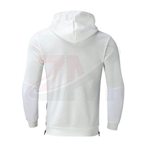 Conjunto Deportivo de Sudadera con Capucha para Hombre, Color Blanco y Negro, Bloques de Color, Manga Larga, Cordón Ajustable, Ropa Casual de Otoño, Material Transpirable de Poliéster y Algodón - Product Image 4