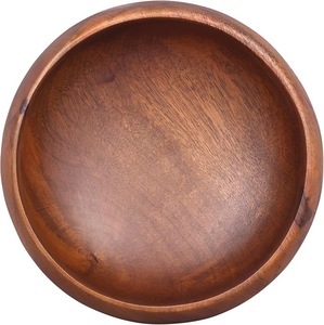 Bol de service en bois naturel massif fait main pour salade et fruits, vaisselle rustique pour cuisine, restaurant et hôtel, vente en gros - Product Image 6