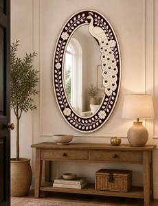Bone Inlay <b>Mirror</b> Frame Stylish Hand <b>Crafted</b> Bone & Mother of Pearl Inlay <b>Mirror</b> Frame for Home Hotel Restaurant Decoration - Product Image 2