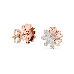 Pendientes de Oro Amarillo de 14K con Diamantes Cultivados en Laboratorio para Mujer |   Ropa de Oficina |   Diamante Cultivado Nuevo - Product Image 4