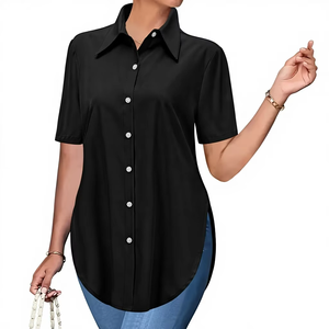 Camisa de Vestir Formal de Manga Larga, Tejida en Invierno, 100% Algodón, Ecológica, con Logotipo Frontal y Botones, Corte Regular, Diseño de Última Moda - Product Image 1