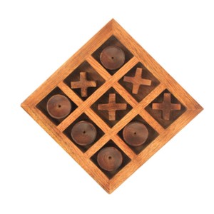 Handmade Wooden Tic Tac Toe <b>Game</b> Board Set Vintage Tabletop Puzzle Strategy Wooden Board Educational Toys for Kids Tic Tac Toe - Product Image 2