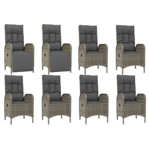 Conjunto de Comedor de Jardín de Ratán Gris para 6 Personas, Muebles de Exterior Resistentes a la Intemperie, Diseño Contemporáneo - Product Image 6