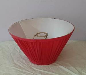 Red Pleated Cotton Fabric Lamp Cover Replacement for <b>Wall</b> <b>Sconce</b> <b>Light</b> Shade Decor with E27 Bulb holder for Hotel & Restaurant - Product Image 1