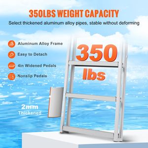 Scaletta Retrattile in Lega di Alluminio a 5 Gradini, Capacità di Carico 350 Libbre, Regolabile da 66.9FT a 78.9FT per Pontone - Product Image 4