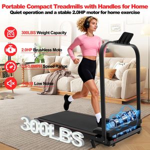 2-in-1 Upgrade <b>Foldable</b> Treadmill with Handle Bar Incline Portable Under <b>Desk</b> Walking and Vibration Pad Remote Control - Product Image 2