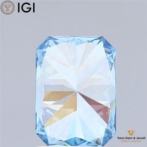 Diamante Cultivado en Laboratorio con Certificado IGI, Corte Radiante, 1.50 Quilates, Color Azul Intenso, Claridad VVS2, Ideal para Joyería - Product Image 6