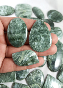Natural Seraphinite Loose Gemstone Cabochon Loose Gemstone Wholesale Lot Pear Shape and Fine Gemstone Use Jewelry Making - Product Image 3