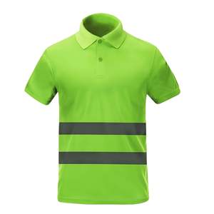 Polo de sécurité à manches courtes en tissu à séchage rapide pour la construction, vêtement de travail haute visibilité, uniforme de protection - Product Image 1