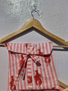 Ensemble de pyjama en coton à imprimé homard pour femmes |   Pyjama indien rayé fait main |   Vêtements de détente en mousseline douce - Product Image 3