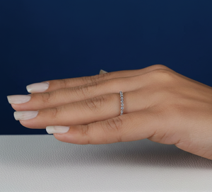0.20Ct Lab Grown Diamond Minimalist Stackable Women's Wedding Engagement <b>Ring</b> White Gold Rhodium Plated - Product Image 5