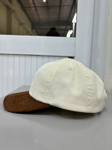 Casquette de baseball en velours côtelé style Dad Hat pour adultes, logo personnalisé, 6 panneaux, non structurée, bicolore, pour usage extérieur, fabriquée en usine au Vietnam - Product Image 2