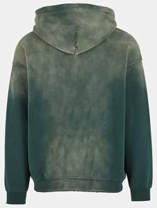 Sudadera con capucha y cremallera para hombre, de invierno, color burdeos lavado, de forro polar grueso, 450 GSM, algodón, corte holgado, estilo urbano - Product Image 3