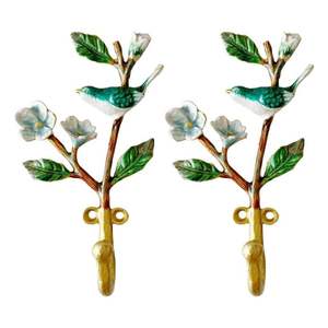Modern Metal Floral Double Wall <b>Hook</b> <b>Decorative</b> Wall Mounted <b>Coat</b> <b>Hook</b> for Entryway Bedroom Bathroom Kitchen Home Decor - Product Image 5