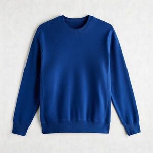 Sweat-shirt à col rond pour la vente en gros, pull-over uni de haute qualité, en coton blanc, personnalisable - Product Image 4