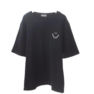 Wholesale Women's Loose Large Size Casual T-<b>Shirt</b> Summer Polyester Fiber <b>Half</b>-Sleeve Top Crew Neck Simple Women T <b>Shirt</b> - Product Image 3