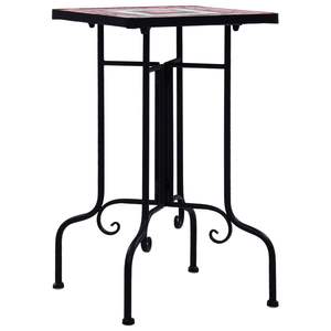 Mesa Auxiliar Decorativa Pequeña para Exteriores de Terracota y Hierro Blanco con Incrustaciones - Product Image 3