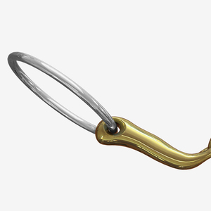 Bocado de acero inoxidable King Dee de doble articulación con discos de latón sueltos de 5.5 pulgadas |   Bocado de Entrenamiento Duradero para Montar a Caballo - Product Image 2