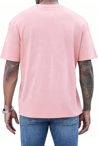 เสื้อยืดโอเวอร์ไซส์ผ้าฝ้ายแท้ 100% น้ำหนัก 220 กรัม พิมพ์ลายตามสั่งที่ไหล่ สไตล์ฮิปฮอป ไซส์พลัส ผ้าฝ้ายแท้ 100% ทรงบ็อกซี่ สำหรับผู้ชาย - Product Image 5