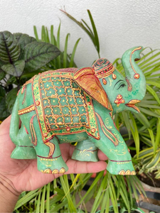 Hand Carved Hand Painted Natural Green Aventurine <b>Elephant</b> Statue Lucky Gemstone Healing Feng Shui Reiki <b>Decor</b> OEM ODM Wholesale - Product Image 1
