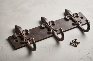 Artisanal Vintage Fleur De Lis Wall <b>Hooks</b> Metal Rust Resistant Clothing Storage <b>Hook</b> Set Perfect For Stylish Home Decor - Product Image 4