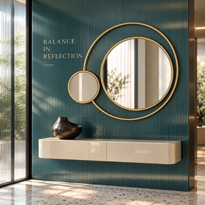 Espejo de Pared Circular Doble Dorado, Espejo Decorativo Moderno de Metal para Sala de Estar, Dormitorio, Entrada, Decoración de Pared de Lujo para el Hogar - Product Image 3