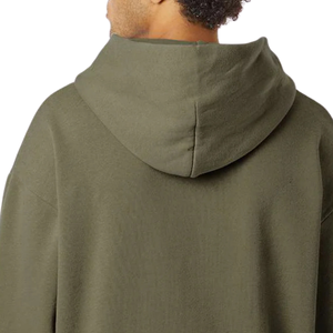 Sweat-shirt à capuche mi-lourd pour homme 280 g/m² en molleton de coton premium couleur olive, style streetwear décontracté, logo personnalisé OEM ODM - Product Image 4