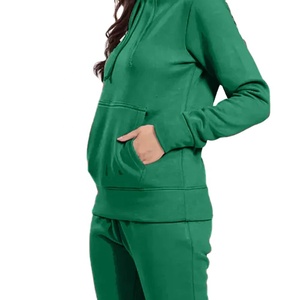 Custom Logo Womens Tracksuit Casual Jogger Set OEM ODM Bulk Wholesale Private Label Fitness Wear <b>Zipper</b> Up Hoodie and Pant - Product Image 2