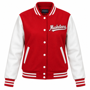Chaqueta Varsity Corta al Por Mayor, de Alta Calidad, con Parches Bordados, Logotipo Personalizado de Béisbol, para Mujer - Product Image 3