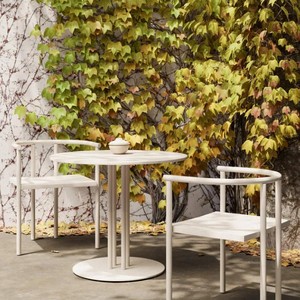 Mesa Auxiliar Redonda Contemporánea con Elegante Estructura Metálica, Mueble de Interior de Lujo para Cafetería y Salón - Product Image 4
