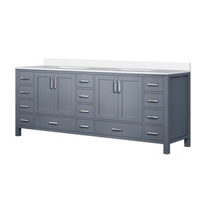 Grigio scuro 84 pollici. L X 22 Pollici Mobile Bagno Doppio con Top in Quarzo Bianco - Product Image 4