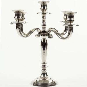 Modern Matte Black 5-Arm Metal Candelabra <b>Tall</b> Candle Holder <b>Table</b> Centerpiece for Wedding Event Decor - Product Image 2