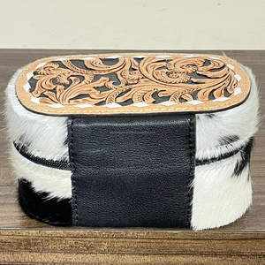 Custom Mini Zipper Hand Tooled Leather Travel Case Portable Ring Earring Necklace Jewellery Small Storage Organizer Jewelry Box - Product Image 5