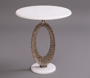 Table d'appoint contemporaine en aluminium Art Déco, design artistique, couleur et taille personnalisables, pour la décoration de salon et de la maison - Product Image 1