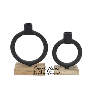 Portavelas de Estilo Nórdico con Base de Madera, Decoración de Mesa Moderna y Minimalista Escandinava para Interiores - Product Image 4