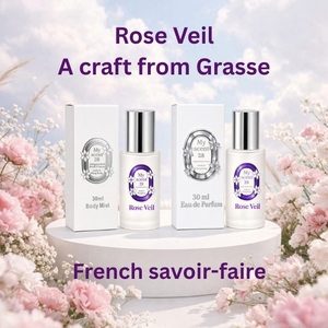 สเปรย์น้ำหอมฉีดตัวกลิ่นกุหลาบ 30 มล. ขายส่ง ยี่ห้อ Rose Veil Eau De Parfum กลิ่นกุหลาบจาก Grasse savoir-faire ติดทนนาน รับผลิตแบบ OEM ODM แบรนด์ส่วนตัว - Product Image 2