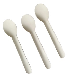 New <b>Disposable</b> Paper Dinnerware Spoon Biodegradable 155mm <b>Tableware</b> Ice Cream Desserts Frozen Yogurt Sustainable Compostable - Product Image 1
