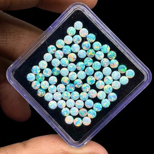 Ópalo Australiano Natural de 3mm, Cabujón Redondo, Gema Creada en Laboratorio, Piedra Suelta, Precio al por Mayor, Lote de 25 Piezas para Fabricación de Joyería - Product Image 3