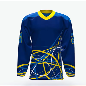 Cheap Hot Sell Long Sleeve Custom 100% Polyester Digital Print Unisex Training Hockey Sports Wear Blank Ice Hockey Jersey - Product Image 6