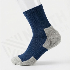 Ankle <b>Socks</b> Solid Navy Blue Cotton Bamboo Fiber Breathable Casual Daily Wear Adult Autumn Knitted <b>Socks</b> - Product Image 3